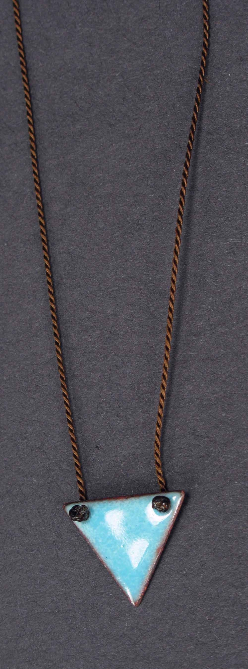 Copper Enamel Triangle Necklace - Small
